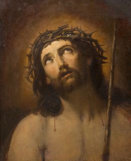 CHRIST WEARING THE CROWN OF THORNS OIL PAINTING