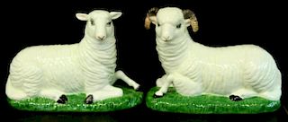 Pair of Chelsea House Port Royal Porcelain Sheep