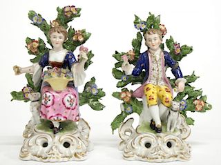 Pair of Antique Continental Porcelain Figurines