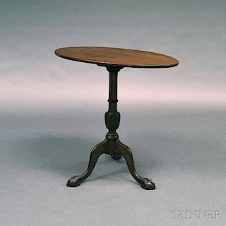 Georgian-style Mahogany Oval-top Candlestand