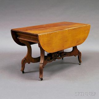 Rococo Revival Carved Walnut Drop-leaf Table