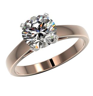 2.05 ct. Natural Round Diamond Solitaire Ring 10k Rose Gold