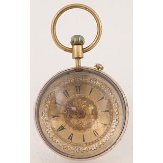 Vintage Skeleton Ball Clock in Brass