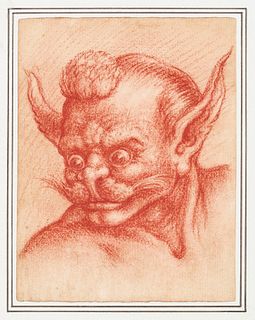 OLD MASTER RED CHALK DRAWING OF A SATYR