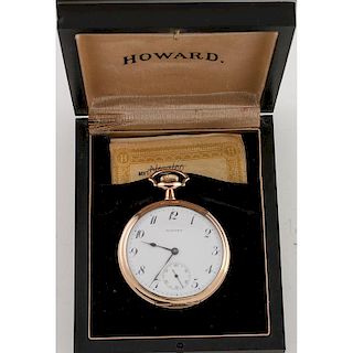 E. Howard Open Face Pocket Watch in Box Ca. 1914