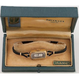 Tavannes Wrist Watch in 18 Karat Yellow Gold with Original Box