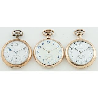 Waltham, Illinois and Goodman Brothers Open Face Pocket Watches