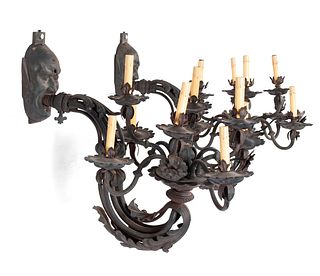 PAIR OF JAPANESE FIRE BREATHING WALL SCONCES