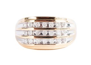 MENS' GOLD AND DIAMOND RING