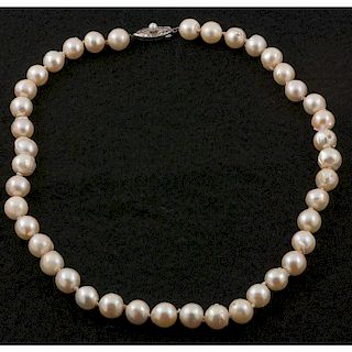 8.5-9mm Pearl Strand with Silver Clasp