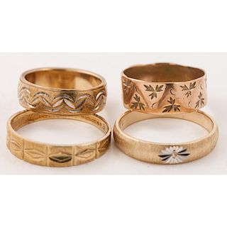 Engraved Wedding Bands in 10 and 14 Karat Gold