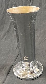  Georges Halais chrome plated vase from France