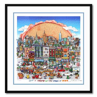 Charles Fazzino- 3D Construction Silkscreen Serigraph "Get a Taste of the World in NYC"