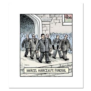Bizarro! "Marceau Funeral" Numbered Limited Edition Hand Signed by Creator Dan Piraro; Letter of Authenticity.