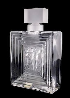 Lalique "Duncan Flacon" Art Glass Perfume Bottle