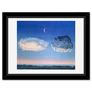 Rene Magritte 1898-1967 (After), "La Bataille de l'Argonne" Framed Limited Edition Lithograph, Estate Signed and Numbered 45/275 with Certificate of A