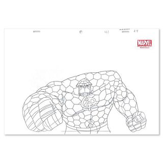 Marvel Comics, "Fantastic-4: Thing" Original Production Drawing on Animation Paper, with Letter of Authenticity