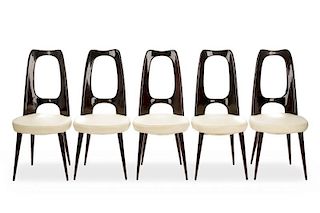 Set of 5 Mid Century Side Chairs, Vittorio Dassi