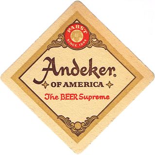 1970 Andeker Beer 4¼ inch coaster WI-PABS-75 Milwaukee Wisconsin