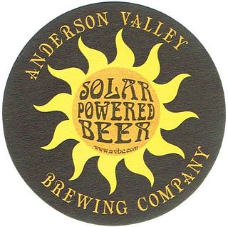 2020 Anderson Valley Brewing Co. Solar Powered Beer 4¼ inch coaster 