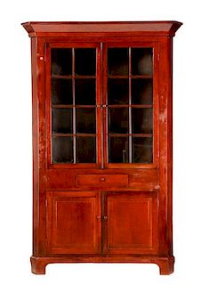American Chippendale Style Cherry Corner Cabinet