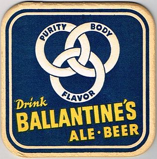 1938 Ballantine Beer/Ale 4¼ inch coaster NJ-BAL-11 Newark New Jersey