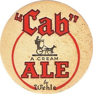 1936 Cab Cream Ale 4¼ inch coaster CT-WEH-3 West Haven Connecticut