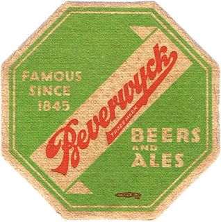 1937 Beverwyck Beers And Ales Octagon 4¼ inch coaster NY-BEV-20 Albany New York