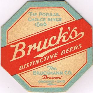 1939 Bruck's Beers 4¼ inch coaster OH-BRU-3 Cincinnati Ohio
