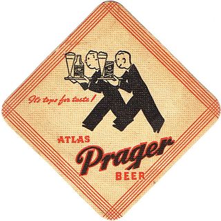1940 Atlas Prager Beer 12 inch IL-PRA-3 Chicago Illinois