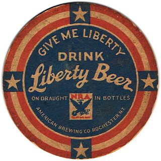 1937 Tam o' Shanter Ale/Liberty Beer 4¼ inch coaster NY-AMN-3 Rochester New York