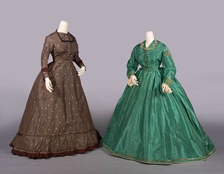 TWO SILK DAY DRESSES, 1868