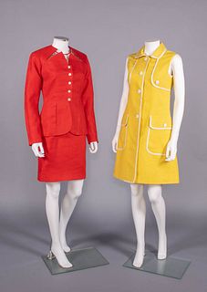 TWO GEOFFREY BEENE LINEN DAY DRESSES, USA, 1960s & SPRING 1988