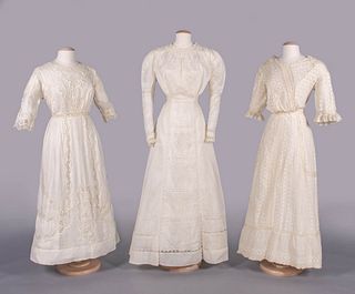 THREE COTTON OR LINEN LINGERIE DRESSES, 1910-1912