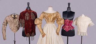 COLLECTION OF THREE BODICES, ONE DOLMAN & ONE CORSELET, 1837-1880s