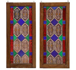 Pair, American Leaded Stained Glass Windows