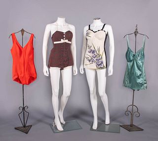 FOUR DEWEESE & CATALINA BATHING SUITS, CALIFORNIA, LATE 1940-1950s