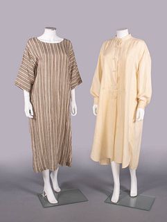 TWO ISSEY MIYAKE LINEN DRESSES, JAPAN, S/S 1985 & 1987