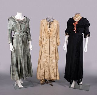 TWO SILK DAY DRESSES, 1910-1917