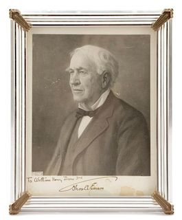 Thomas Edison Autographed Portrait Print