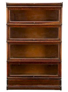 Macey Oak Four Shelf Barrister Bookcase