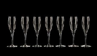 Set of 7 Baccarat "St. Remy" Champagne Flutes