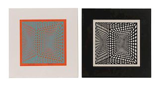 Collection of Two Roy Ahlgren Optic Art Prints