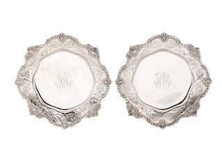 Pair of Sterling Monogrammed Plates, Reed & Barton