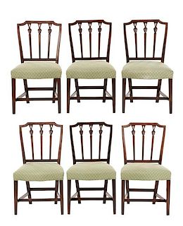 Mahogany Hepplewhite Dining Chairs, 19th C.
