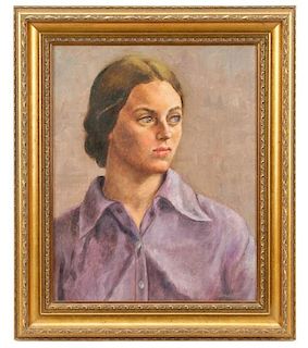 Robert Brackman, "Portrait of a Girl in Purple"
