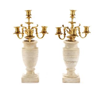 Pair of Continental Four Light Candelabras