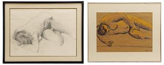 Collection of 2 Nude Figure Drawings, Signed