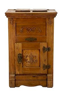 Victorian Oak Ice Box w/ Applied Carvings, Chicago