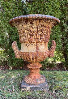 Large 19th C English Cast Iron Urn by Handyside Foundry